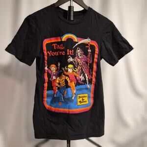Steven‎ Rhodes Hot Topic Tag You're It Grim Reaper Graphic Tee Retro Black XS